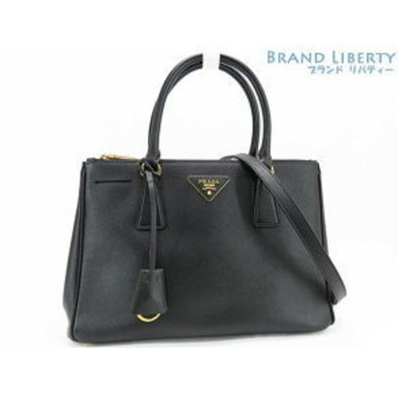 Prada Saffiano Lux Galleria Bag Shoulder Bag Tote Nero Black - Picture 1 of 9
